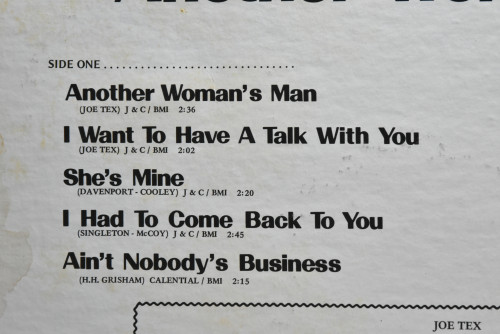 Joe Tex [조 텍스] - Another Woman&#039;s Man - 중고 수입 오리지널 아날로그 LP