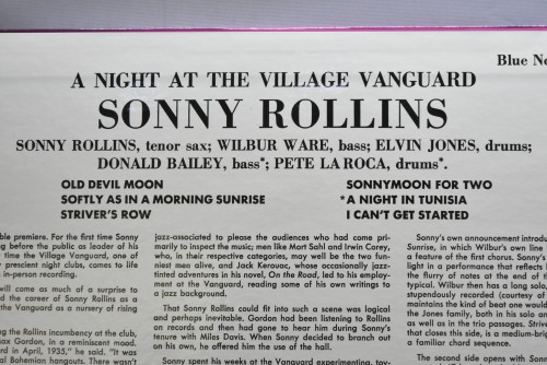 Sonny Rollins [소니 롤린스] ‎- A Night At The &quot;Village Vanguard&quot; - 중고 수입 오리지널 아날로그 LP