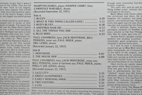 Hampton Hawes / Paul Chambers [햄프턴 호스, 폴 챔버스] - The East/West Controversy - 중고 수입 오리지널 아날로그 LP