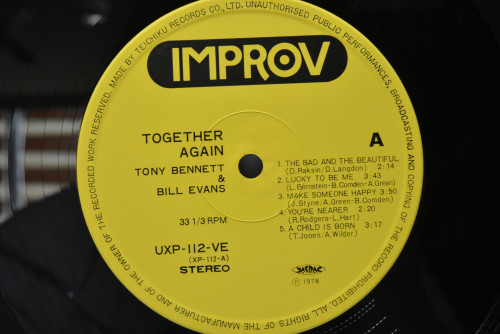 Tony Bennett And Bill Evans [토니 베넷, 빌 에반스] ‎- Together Again - 중고 수입 오리지널 아날로그 LP