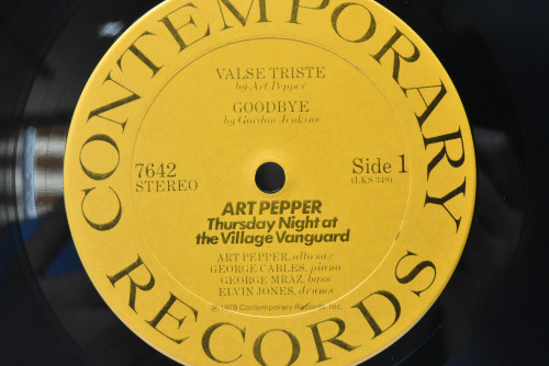 Art Pepper [아트 페퍼] ‎- Thurs Night At The Village Vanguard - 중고 수입 오리지널 아날로그 LP