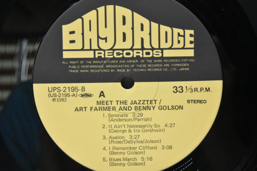 Art Farmer / Benny Golson [아트 파머, 베니 골슨] ‎- Meet The Jazztet - 중고 수입 오리지널 아날로그 LP