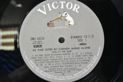 Carmen McRae [카르멘 맥레이] ‎- As Time Goes By / Carmen McRae Alone / Live At The Dug - 중고 수입 오리지널 아날로그 LP