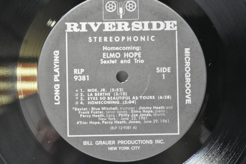 Elmo Hope Sextet And Trio [엘모 홉] ‎- Homecoming! - 중고 수입 오리지널 아날로그 LP