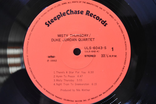 Duke Jordan Quartet [듀크 조단] ‎- Misty Thursday - 중고 수입 오리지널 아날로그 LP