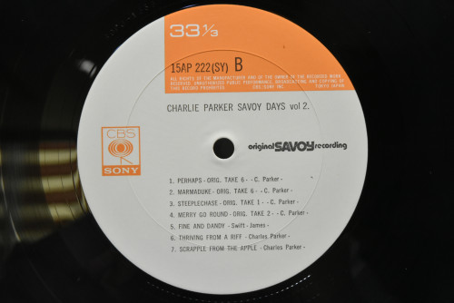 Charlie Parker [찰리 파커]‎ - Charlie Parker Savoy Days Vol 2. - 중고 수입 오리지널 아날로그 LP