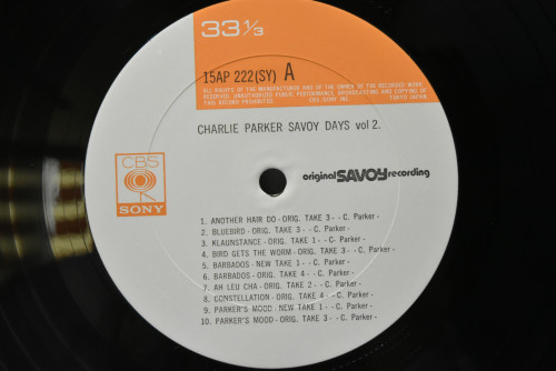 Charlie Parker [찰리 파커]‎ - Charlie Parker Savoy Days Vol 2. - 중고 수입 오리지널 아날로그 LP