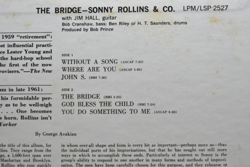 Sonny Rollins [소니 롤린스] ‎- The Bridge - 중고 수입 오리지널 아날로그 LP