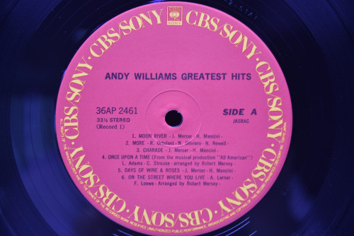 Andy Williams [앤디 윌리암스] - Andy Williams Greatest Hits ㅡ 중고 수입 오리지널 아날로그 LP