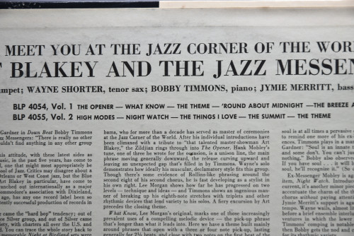 Art Blakey &amp; The Jazz Messengers [아트 블레이키, 재즈 메신저스] ‎- Meet You At The Jazz Corner Of The Wolrd ,Volume 1 (Liberty) - 중고 수입 오리지널 아날로그 LP
