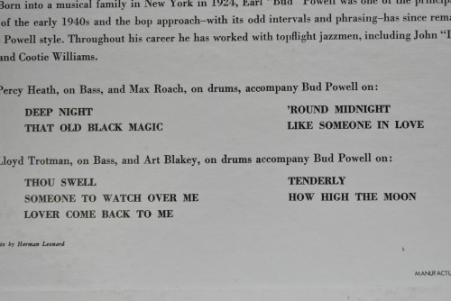 Bud Powell [버드 파웰] ‎- Bud Powell &#039;57 - 중고 수입 오리지널 아날로그 LP