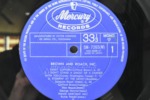 Brown And Roach Incorporated [클리포드 브라운, 맥스 로치] ‎- Brown And Roach Incorporated  - 중고 수입 오리지널 아날로그 LP
