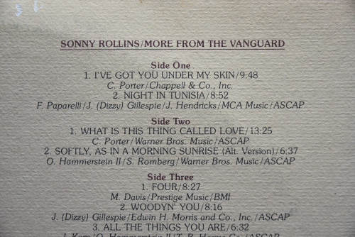 Sony Rollins [소니 롤린스] ‎- More From The Vanguard - 중고 수입 오리지널 아날로그 LP