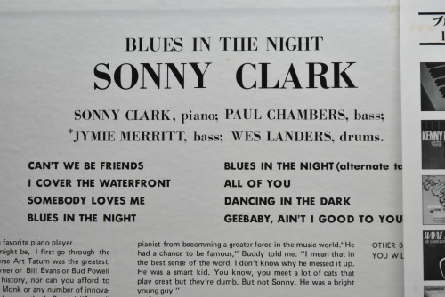 Sonny Clark [소니 클락] ‎- Blues In The Night - 중고 수입 오리지널 아날로그 LP