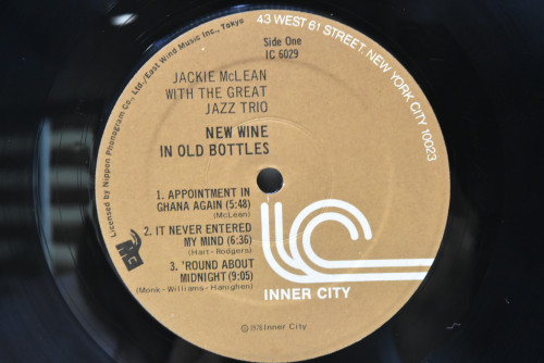 Jackie McLean and The Great Jazz Trio [재키 맥린, 그레이트 재즈 트리오]‎ - New Wine In Old Bottles - 중고 수입 오리지널 아날로그 LP