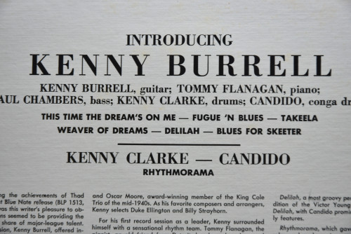 Kenny Burrell [케니 버렐] ‎- Introducing Kenny Burrell (UA) - 중고 수입 오리지널 아날로그 LP