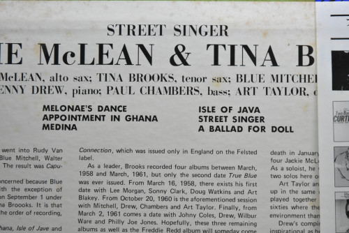 Jackie McLean &amp; Tina Brooks [재키 맥린, 티나 브룩스] ‎- Street Singer (KING) - 중고 수입 오리지널 아날로그 LP