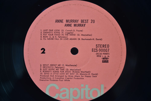 Anne Murray [앤 머레이] - Best 20 ㅡ 중고 수입 오리지널 아날로그 LP