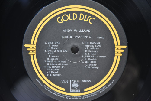 Andy Williams [앤디 윌리엄스] - Gold Disc ㅡ 중고 수입 오리지널 아날로그 LP