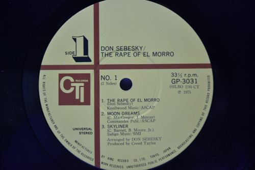 Don Sebsky [돈 셉스키] ‎- The Rape Of El Morro - 중고 수입 오리지널 아날로그 LP