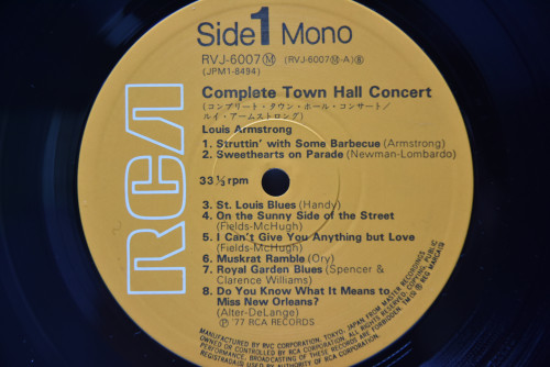 Louis Armstrong [루이 암스트롱] ‎- Complete Town Hall Concert - 중고 수입 오리지널 아날로그 LP