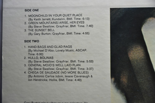 Gary Burton [게리 버튼] ‎- Alone At Last - 중고 수입 오리지널 아날로그 LP