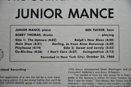 Junior Mance [주니어 맨스] ‎- The Soulful Piano Of Junior Mance - 중고 수입 오리지널 아날로그 LP