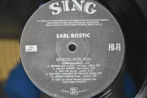 Earl Bostic [얼 보스틱] - Bostic-For You - 중고 수입 오리지널 아날로그 LP