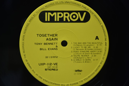 Tony Bennett and Bill Evans [토니 베넷, 빌 에반스] ‎- Together Again - 중고 수입 오리지널 아날로그 LP