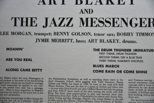 Art Blakey And The Jazz Messengers [아트 블레이키, 재즈 메신저스] ‎- Moanin&#039; (KING) - 중고 수입 오리지널 아날로그 LP