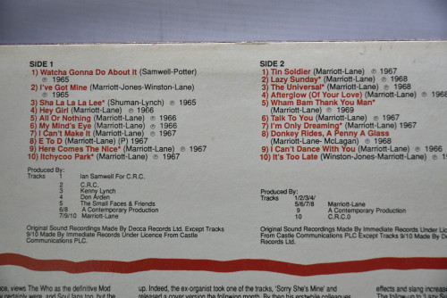 Small Faces [스몰 페이시스] - The Singles As &amp; Bs&#039; ㅡ 중고 수입 오리지널 아날로그 LP
