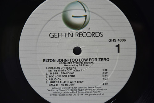 Elton John [엘튼 존] - Too Low For Zero ㅡ 중고 수입 오리지널 아날로그 LP