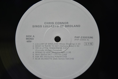 Chris Connor [크리스 코너]‎ - Sings Lullabys Of Birdland (PROMO) - 중고 수입 오리지널 아날로그 LP