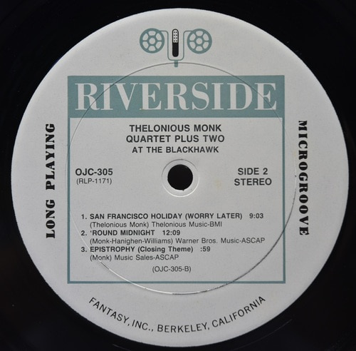 Thelonious Monk Quartet Plus Two [델로니어스 몽크]‎ – At The Blackhawk - 중고 수입 오리지널 아날로그 LP
