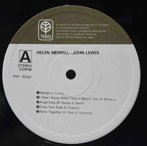 John Lewis / Helen Merrill [존 루이스, 헬렌 메릴] - John Lewis / Helen Merrill - 중고 수입 오리지널 아날로그 LP