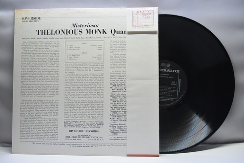 Thelonious Monk Quartet [델로니어스 몽크]‎ – Misterioso - 중고 수입 오리지널 아날로그 LP