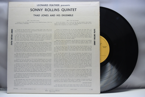 Sonny Rollins / Thad Jones [소니 롤린스 / 새드 존스]‎ - Sonny Rollins Plays - 중고 수입 오리지널 아날로그 LP