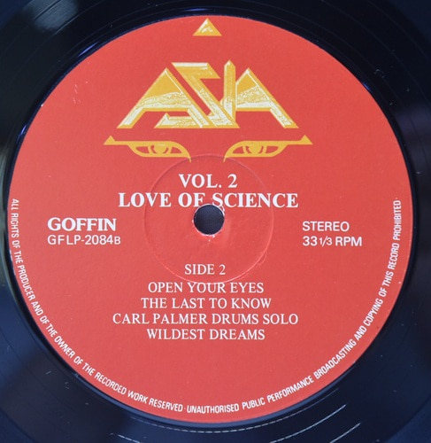 Asia [아시아] - Love of Science ㅡ 중고 수입 오리지널 아날로그 LP