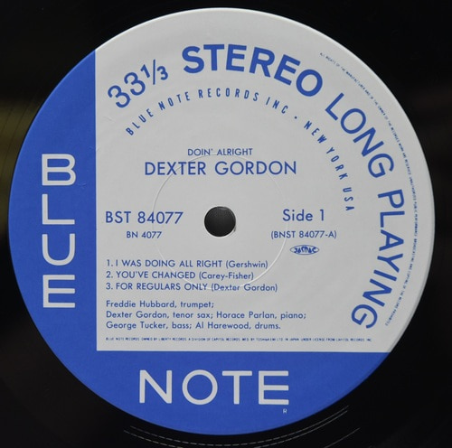 Dexter Gordon [덱스터 고든] ‎- Doin&#039; Alright - 중고 수입 오리지널 아날로그 LP