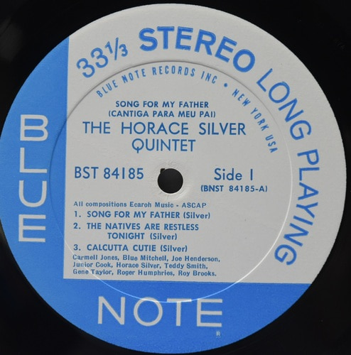 The Horace Silver Quintet [호레이스 실버] ‎- Song for My Father (1964 US stereo 초반 (New York)) - 중고 수입 오리지널 아날로그 LP