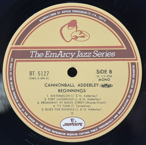 Cannonball Adderley [캐논볼 애덜리]‎ - Beginnings - 중고 수입 오리지널 아날로그 2LP