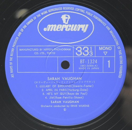Sarah Vaughan [사라 본]‎ - Sarah Vaughan - 중고 수입 오리지널 아날로그 LP