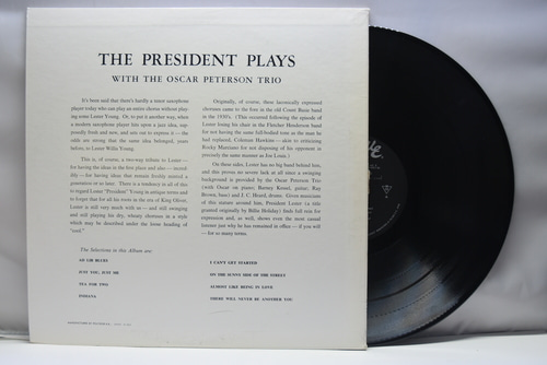 Lester Young feat. Oscar Peterson Trio [레스터 영 / 오스카 피터슨] – The President Plays With The Oscar Peterson Trio - 중고 수입 오리지널 아날로그 LP