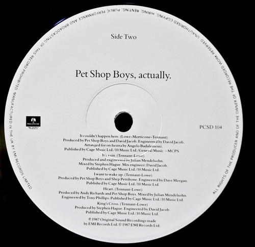 Pet Shop Boys [펫 샵 보이즈] - Actually ㅡ 중고 수입 오리지널 아날로그 LP