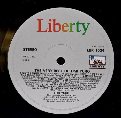 Timi Yuro [티미 유로] – The Best Of Timi Yuro ㅡ 중고 수입 오리지널 아날로그 LP