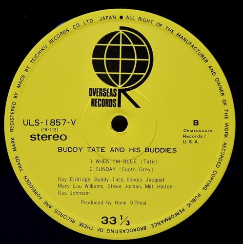 Buddy Tate [버디 테이트] - Buddy Tate and his Buddies ㅡ 중고 수입 오리지널 아날로그 LP