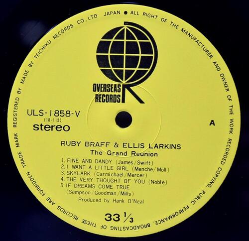 Ruby Braff &amp; Ellis Larkins [루비 브래프, 엘리스 랄킨스] – The Grand Reunion ㅡ 중고 수입 오리지널 아날로그 LP