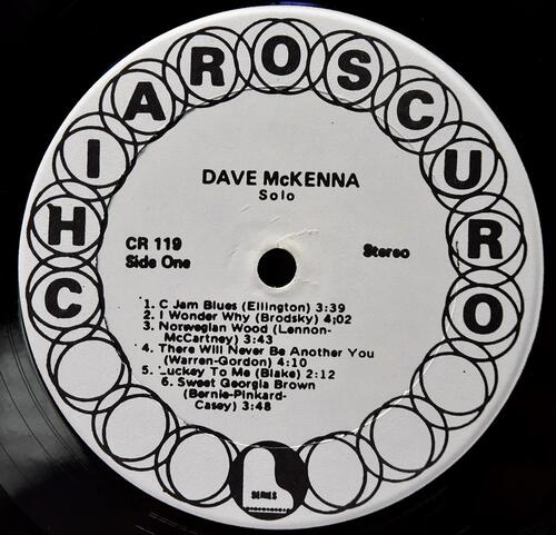 Dave McKenna [데이브 맥캐나] – Solo Piano - 중고 수입 오리지널 아날로그 LP