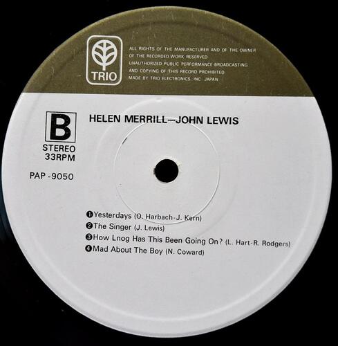 John Lewis, Helen Merrill [존 루이스, 헬렌 메릴] - John Lewis / Helen Merrill - 중고 수입 오리지널 아날로그 LP