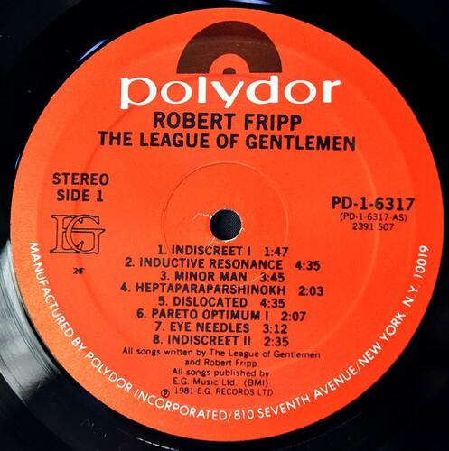 Robert Fripp, The League Of Gentlemen [로버트 프립, 리그 오브 젠틀맨] – The League Of Gentlemen ㅡ 중고 수입 오리지널 아날로그 LP